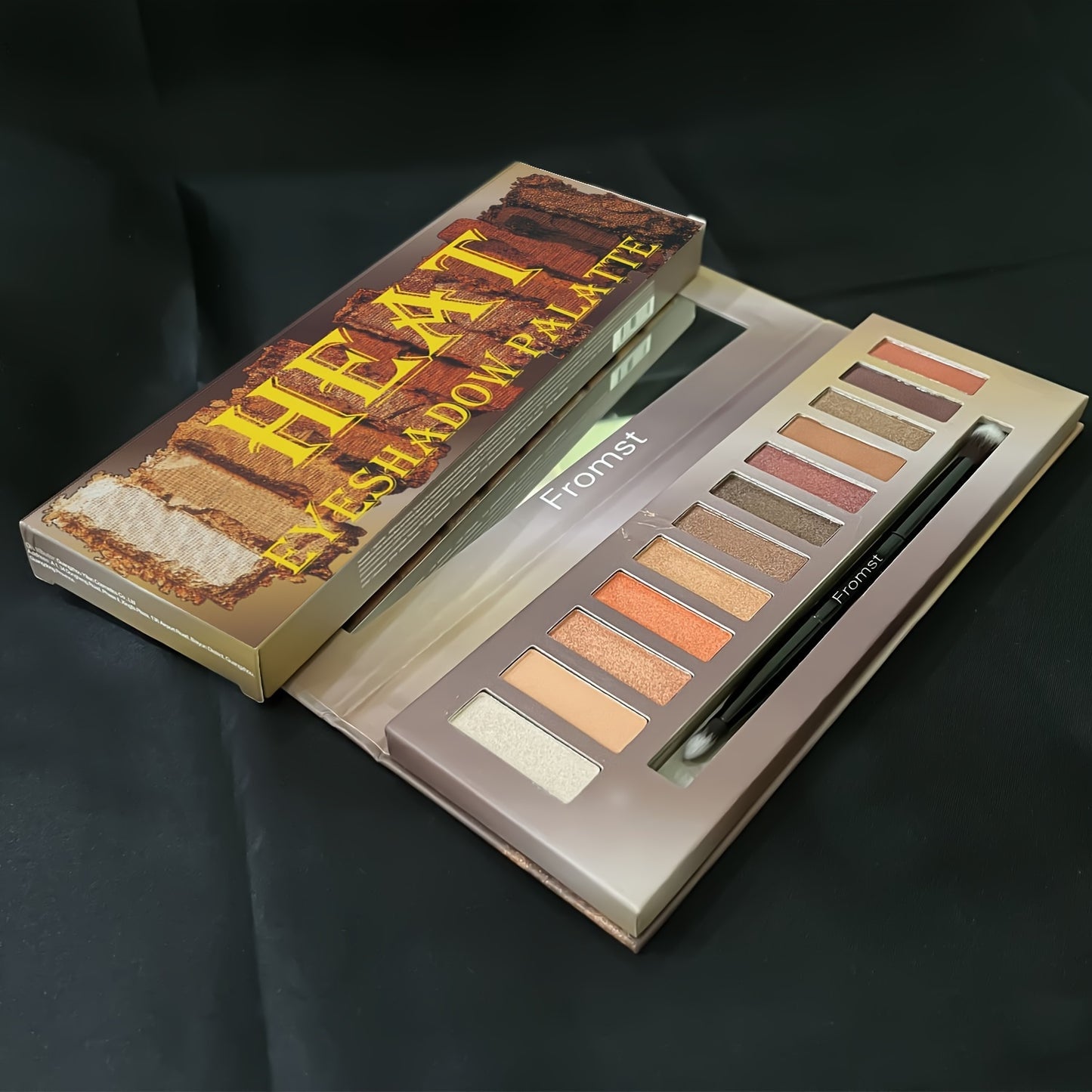 12 colors Warm and Bright Eyeshadow Palette with Shimmer Glitter and Matte Finish - Long Lasting Cosmetics with Mirror and Matching Brush For Music Festival