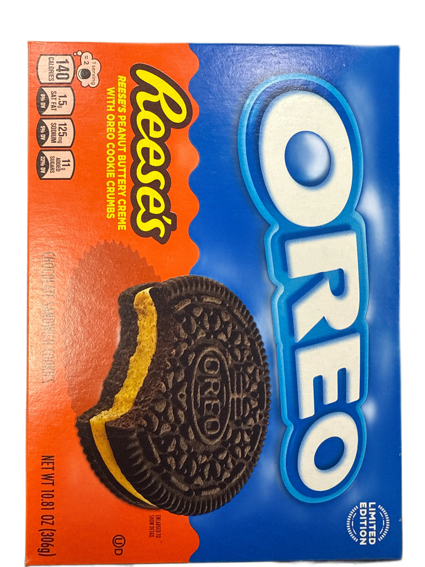 Oreo Family Size Reeses's Peanut Butter Creme With Oreo Cookie Crumbs 306G - U.S Edition