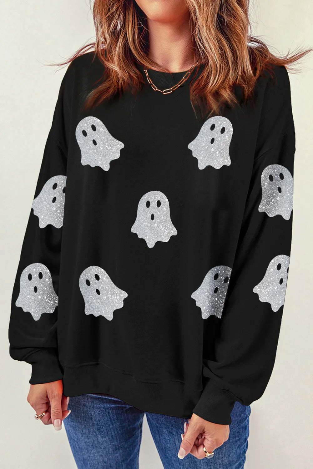 Halloween Ghost Top Loose Casual Pullover