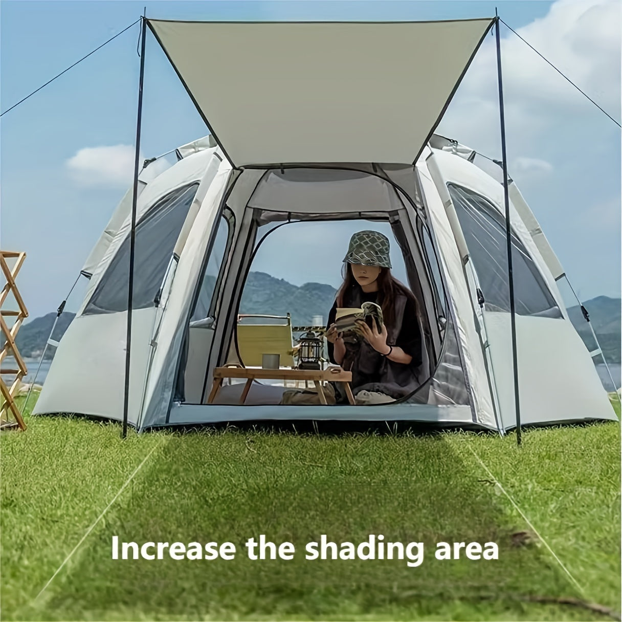 Hexagonal Quick Opening Outdoor Camping Tent 6-Person-3