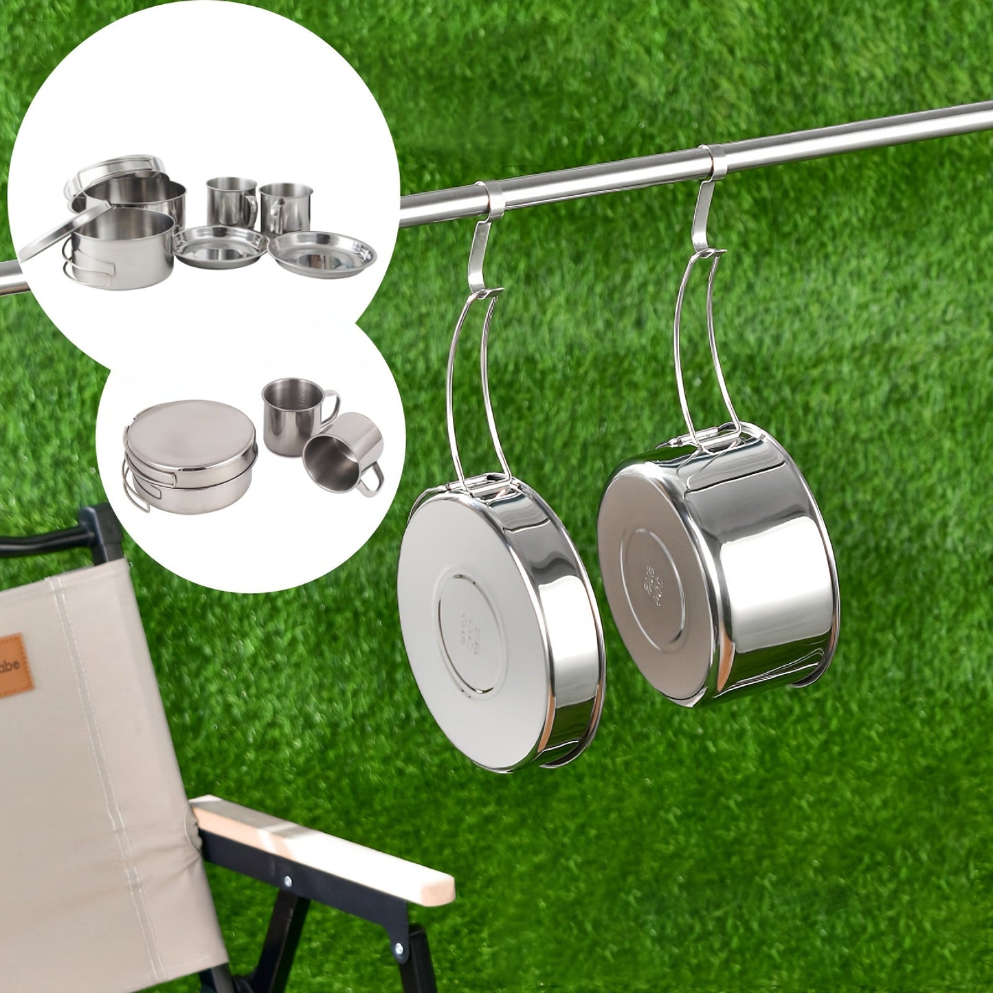 8-Piece Stainless Steel Camping Cookware Set-2