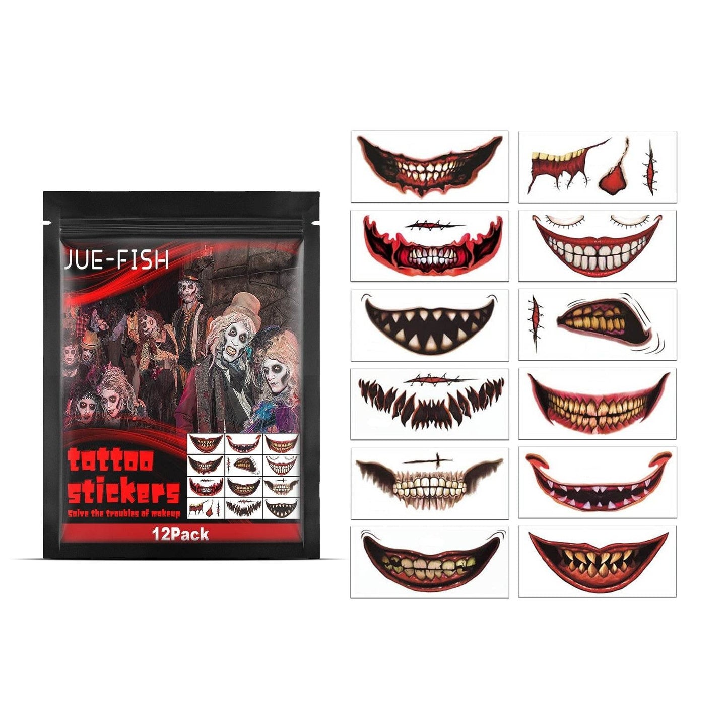 Halloween Horror Party Party Makeup Decoration Mouth Tattoo Stickers