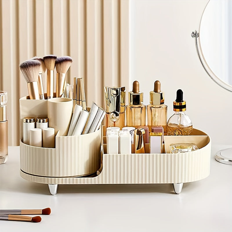 1pc Cosmetic Storage Box, Rotating Pen Holder For Dresser Desktop, Large Capacity Makeup Brush Lipstick Storage Rack, Teenager Gift, Makeup Organizer