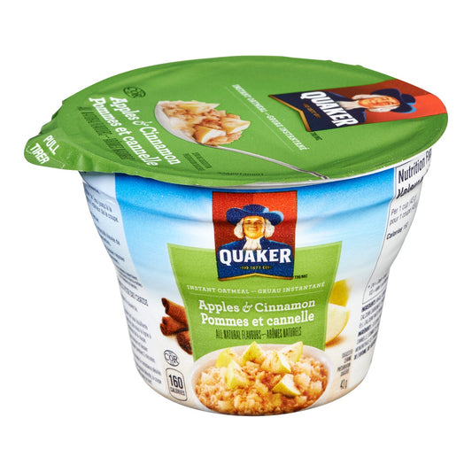 Oatmeal Instant Apple Cinnamon Quaker - 12 x 43 g - Quaker - Restaurant and Foodservice Ingredients - Canadian Distribution-0