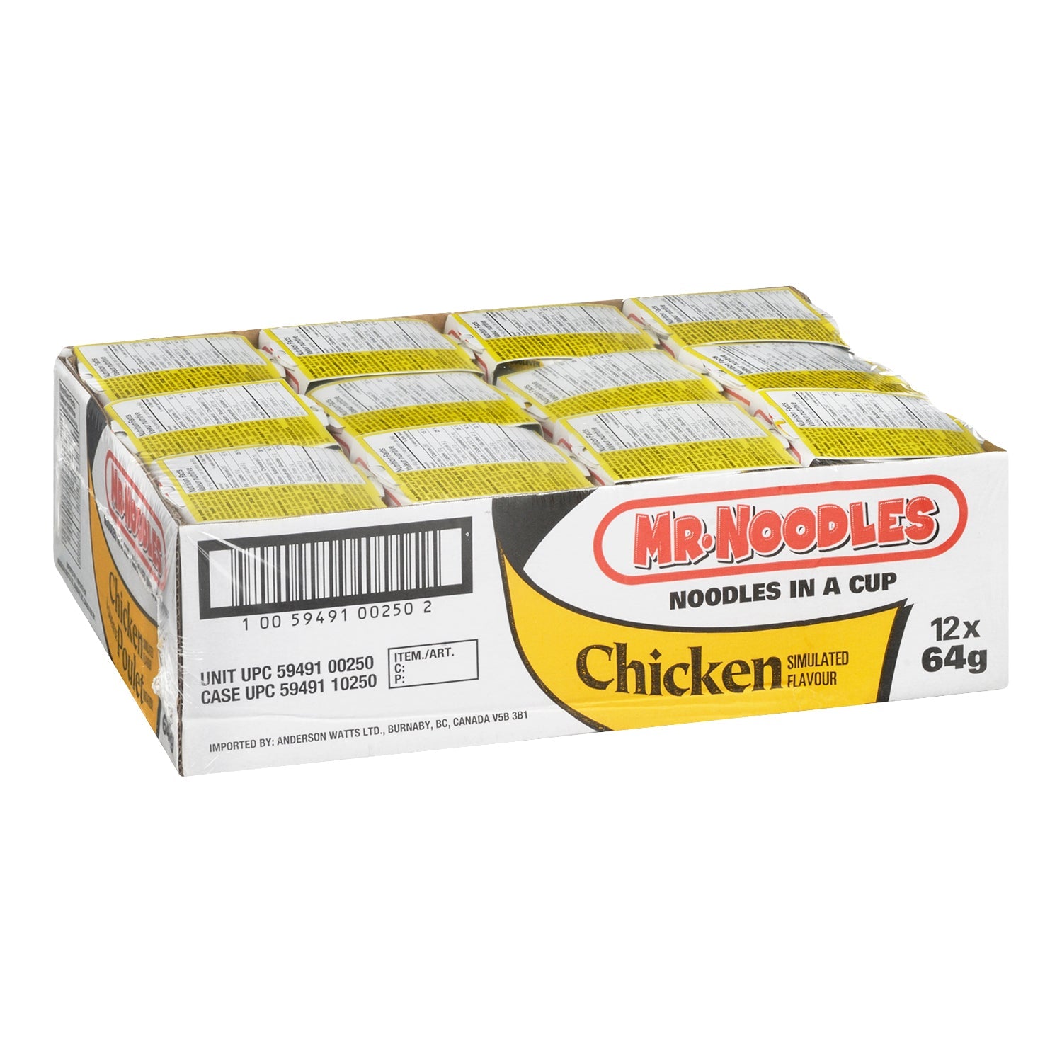 Soup Chicken Noodle Mix Mr. Noodles - 12 x 64 g - Mr Noodles - Restaurant and Foodservice Ingredients - Canadian Distribution-1