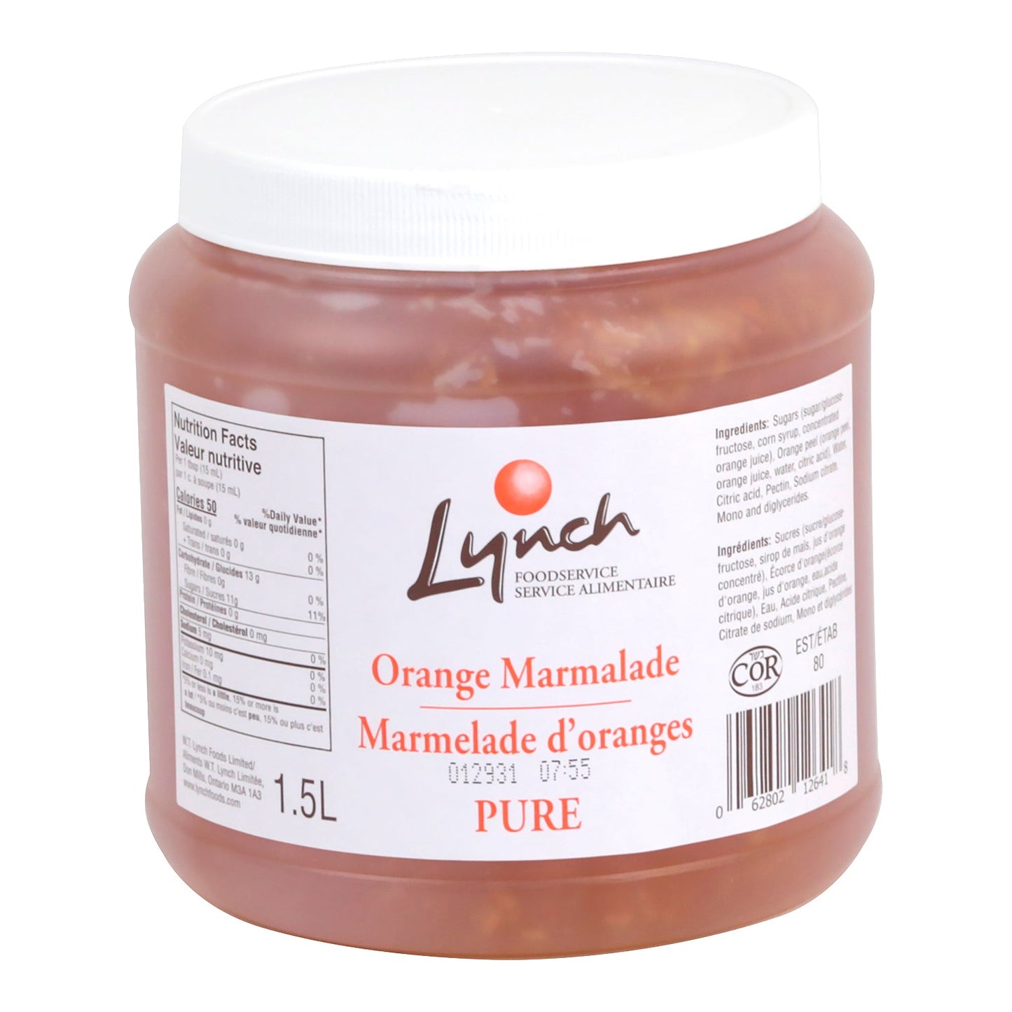 Marmalade Orange Pure - 1.5L Jar (Case = 6 x 1.5L) - Lynch - Baking Mixes and Ingredients - Canadian Distribution-0