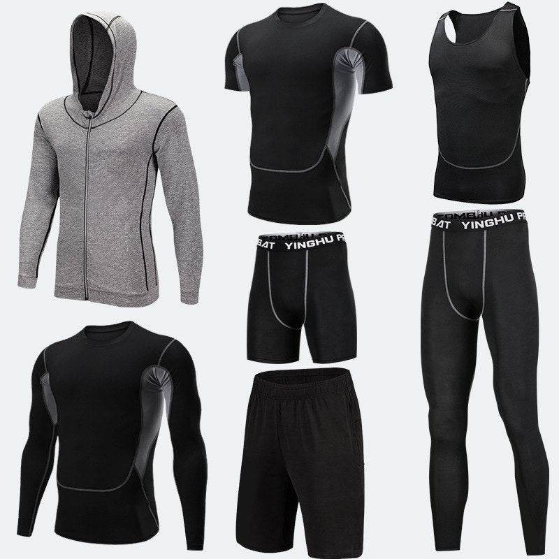 Compression Sport Fitness Workout Gym Outfit 7pcs set for men