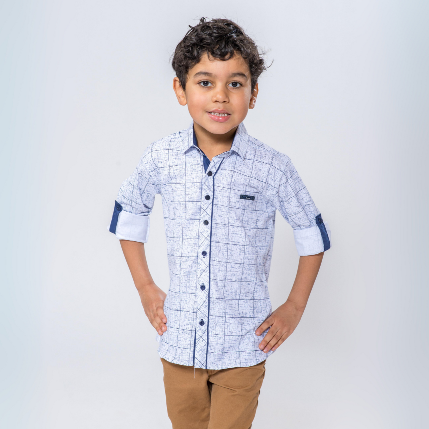 Square Shadow Boys Cotton Shirt-0