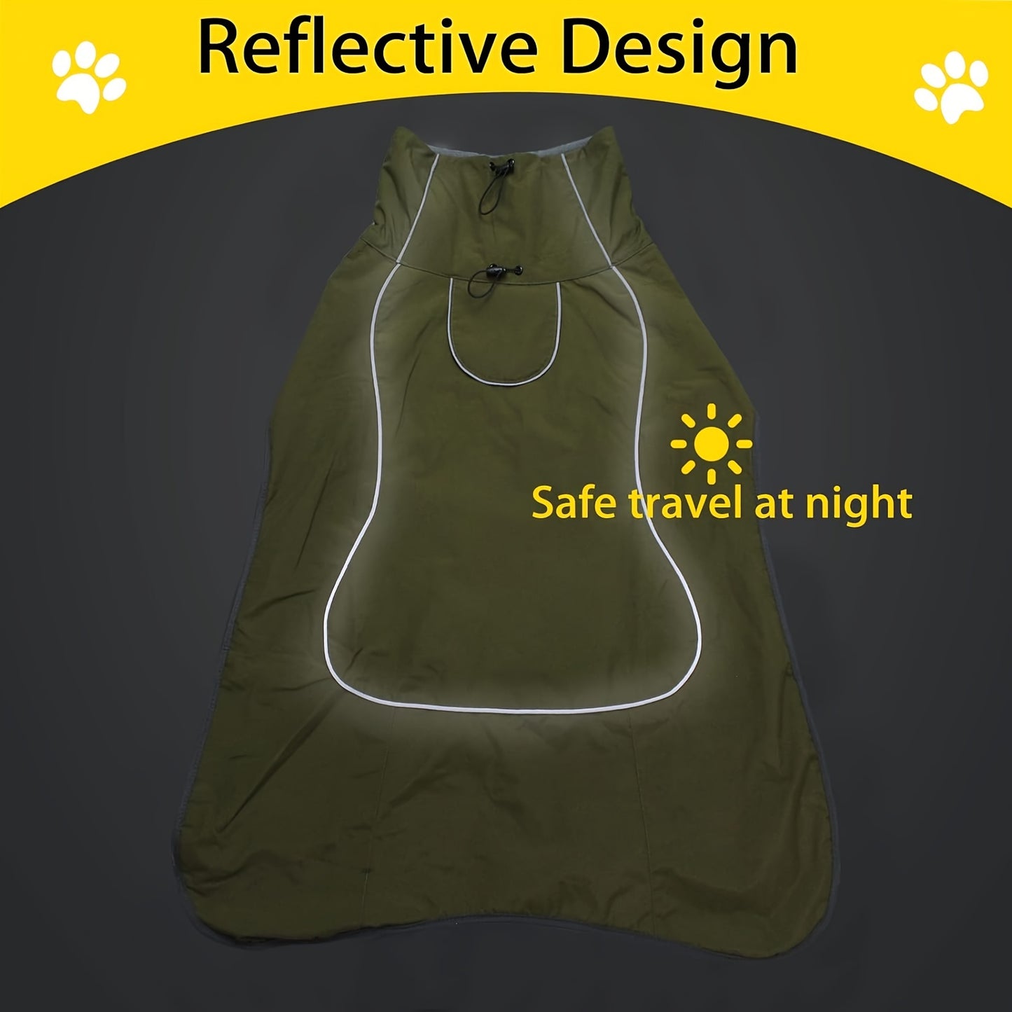 Waterproof Double-Layer Winter Dog Coats - Insulated, Windproof, and Reflective Dog Jackets for Large Dogs - Ideal for Rainy and Snowy Days, Easy to Put On and Take Off