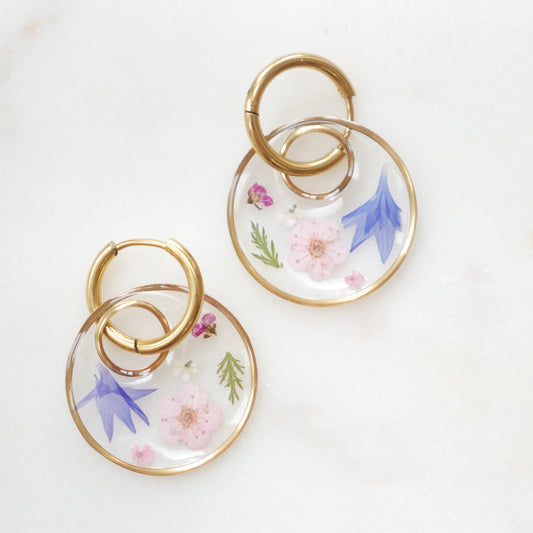 Boucles d'oreilles Maïa - anneau et rond (moyen 20mm)