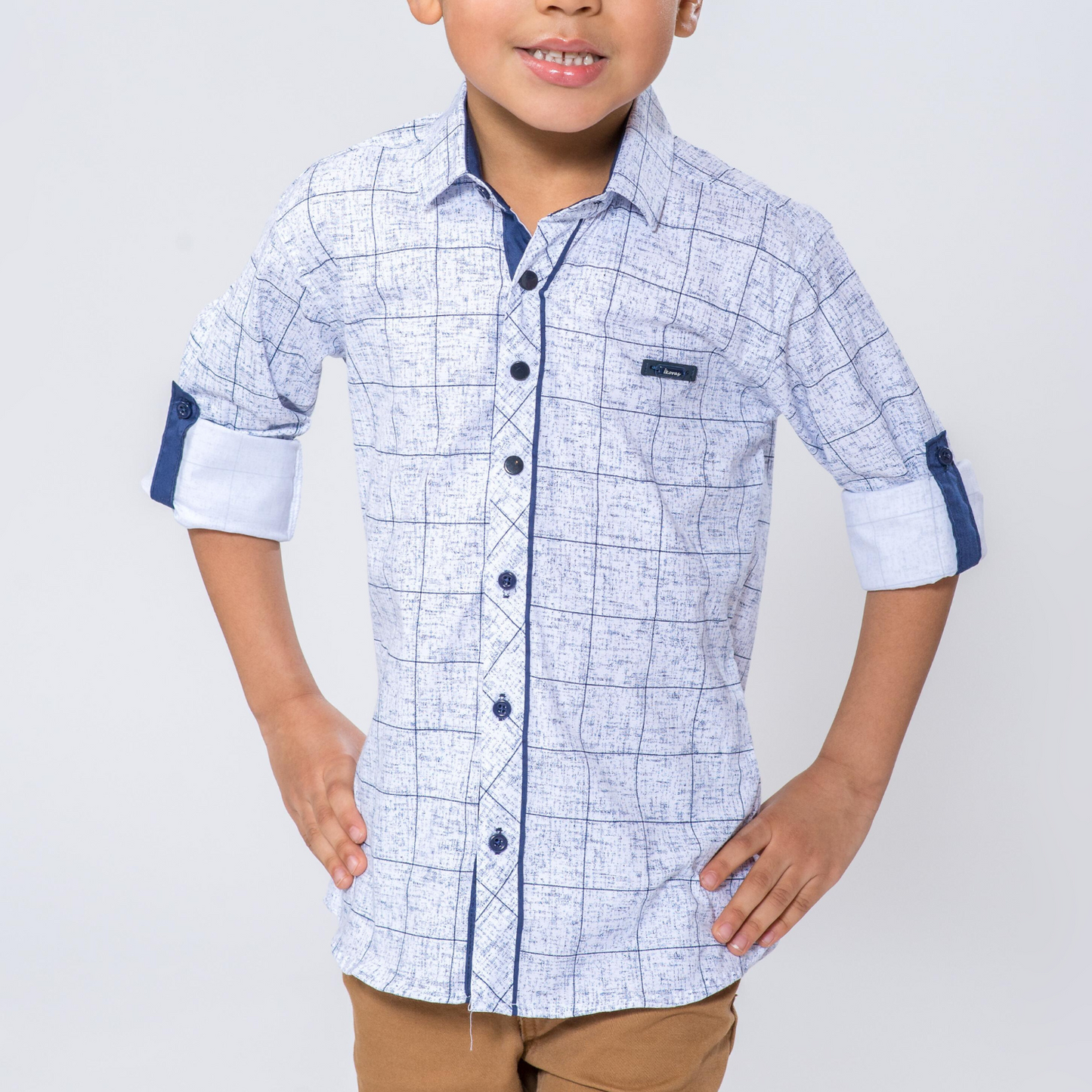 Square Shadow Boys Cotton Shirt-1