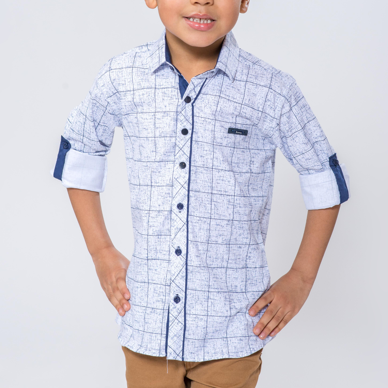 Square Shadow Boys Cotton Shirt-1