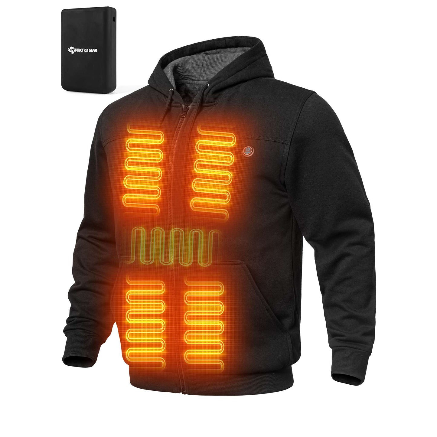 ANTARCTICA GEAR Heated Hoodie Sweater for Men with 12V 20000mAh Battery Pack-2