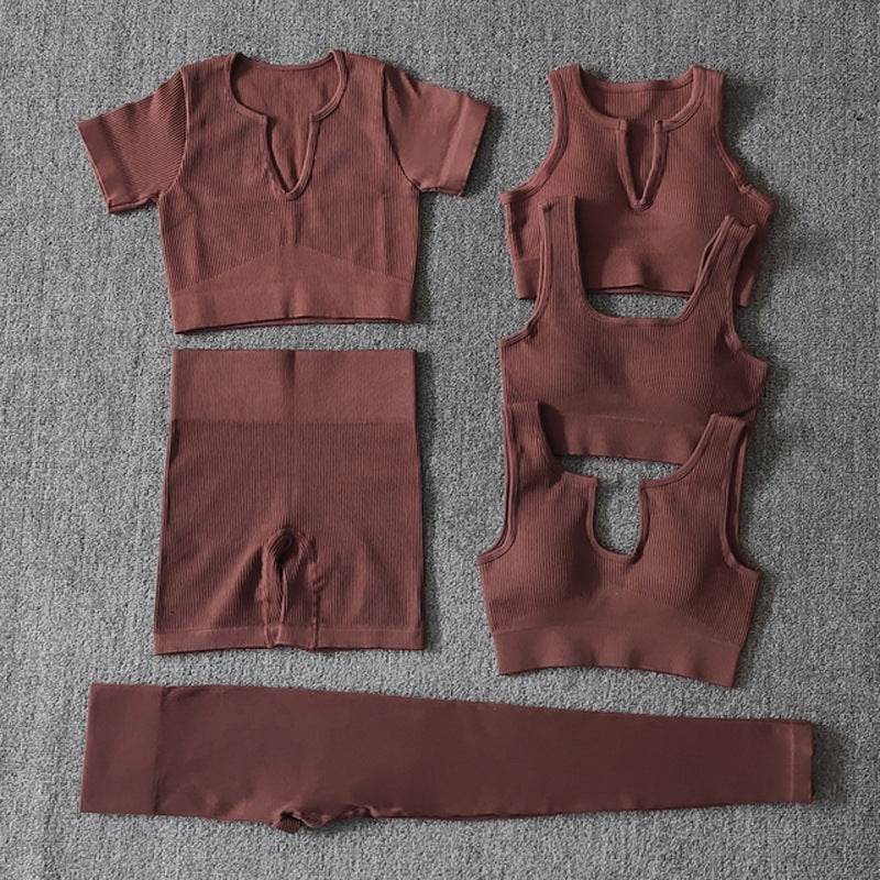 6pcs Yoga Workout Outfit set for women Gym clothes