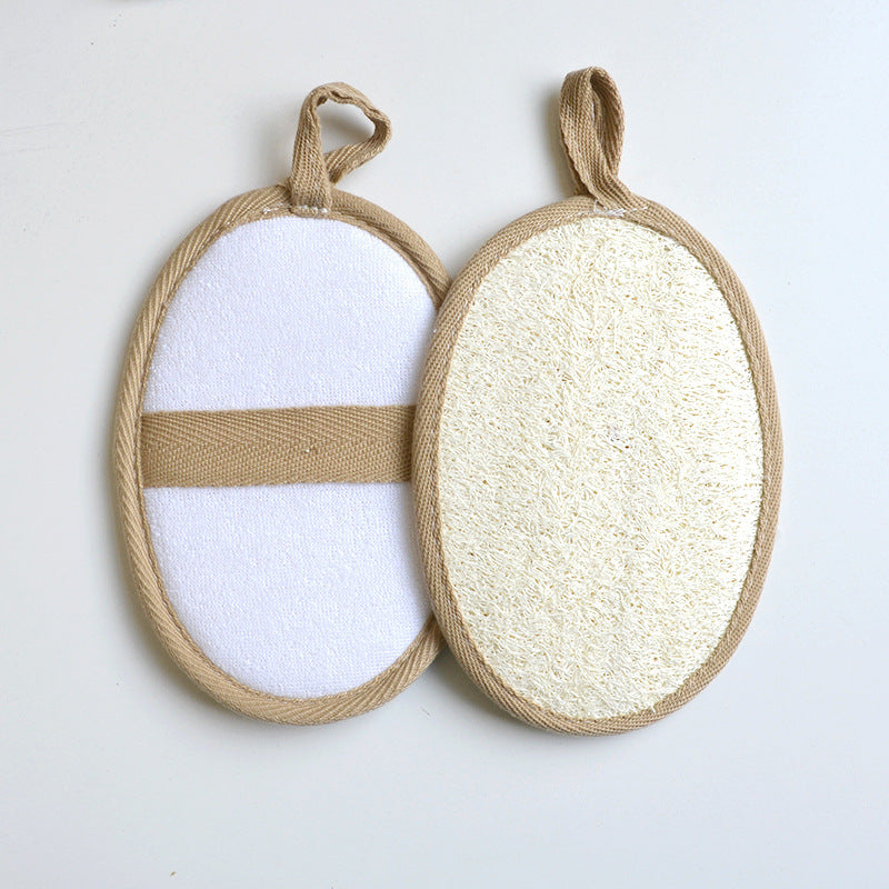 Natural Loofah Body Bath Brush - Reusable Exfoliating Scrubber with Soft Bristles Loofah Sponge for Face And Body Cleaning