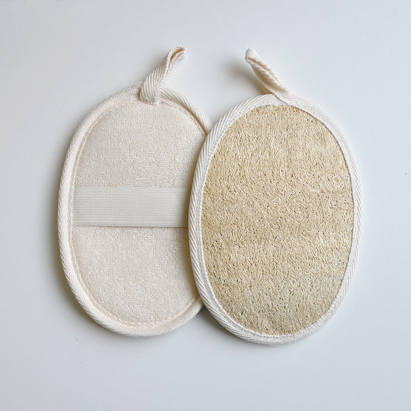 Natural Loofah Body Bath Brush - Reusable Exfoliating Scrubber with Soft Bristles Loofah Sponge for Face And Body Cleaning