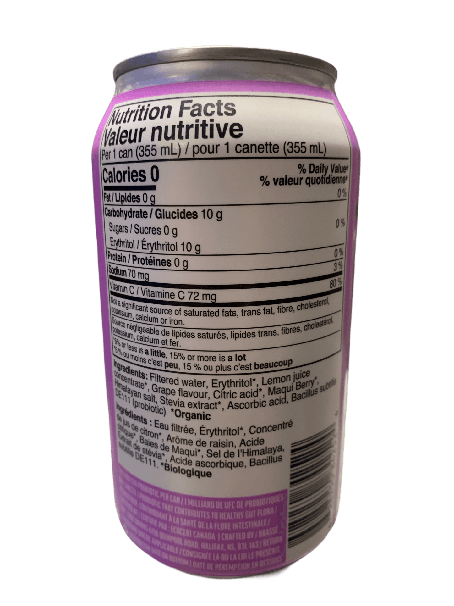 Cove Prebiotic Grape Flavoured Soda 355ML - Canadian Edition