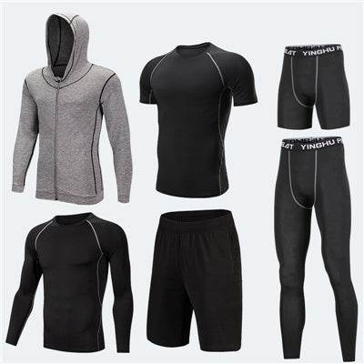 Compression Sport Fitness Workout Gym Outfit 7pcs set for men