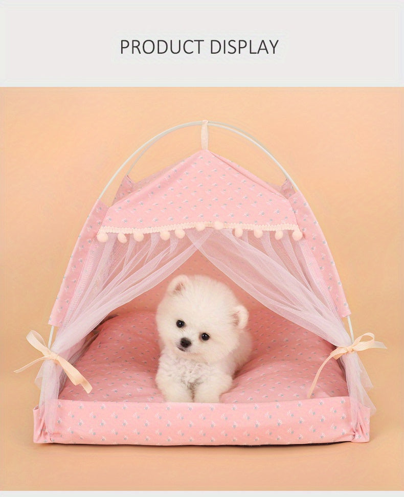 Portable Pet Tent with Breathable Cushion - Perfect for Small Dogs and Cats Christmas Gift
