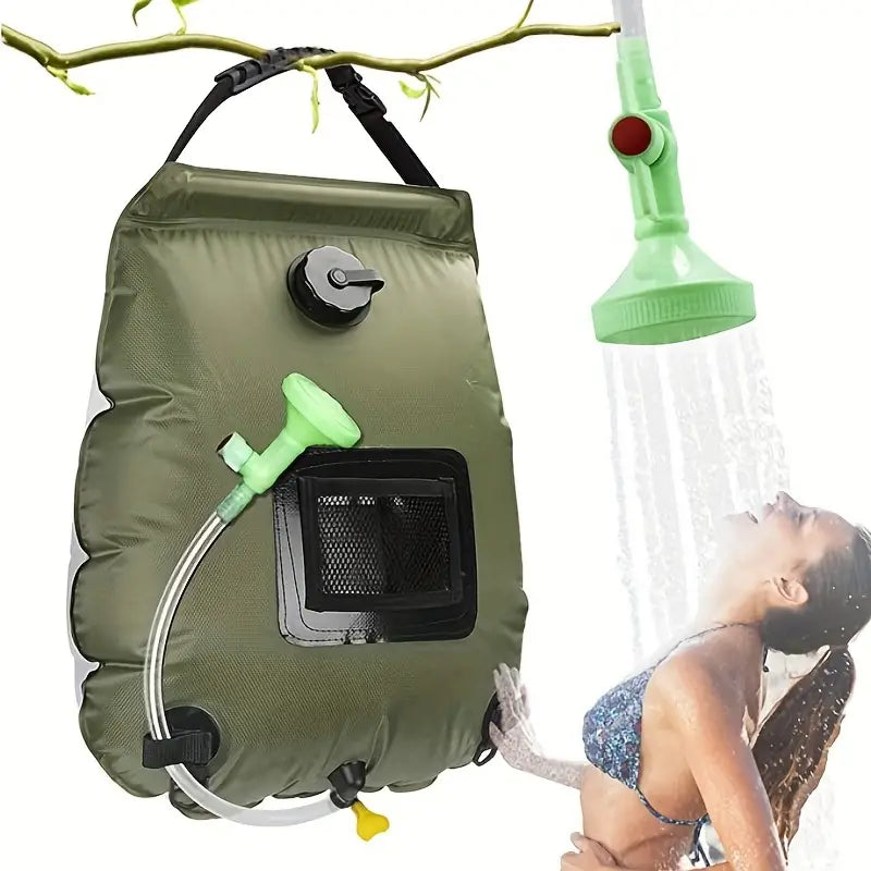 5 Gallon Solar Heated Camping Shower Bag - Portable Bath Bag-1