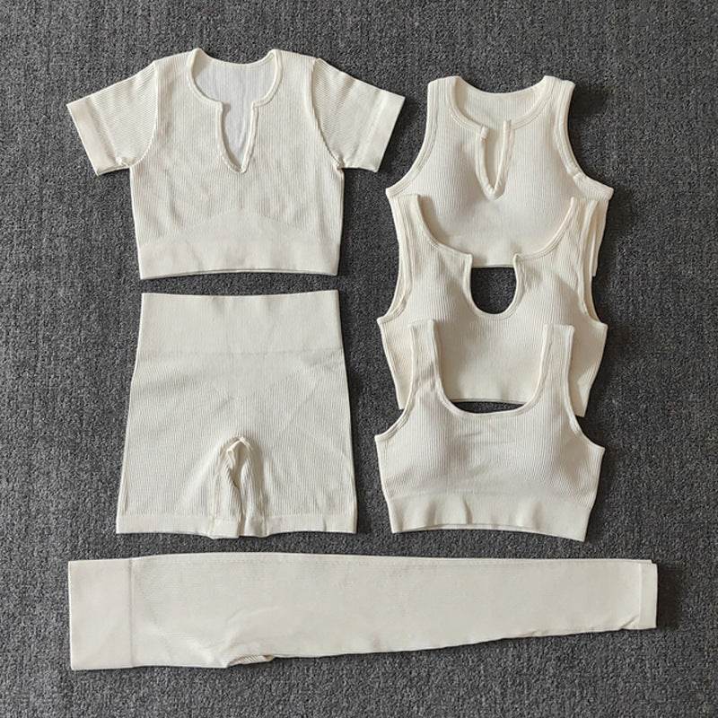 6pcs Yoga Workout Outfit set for women Gym clothes