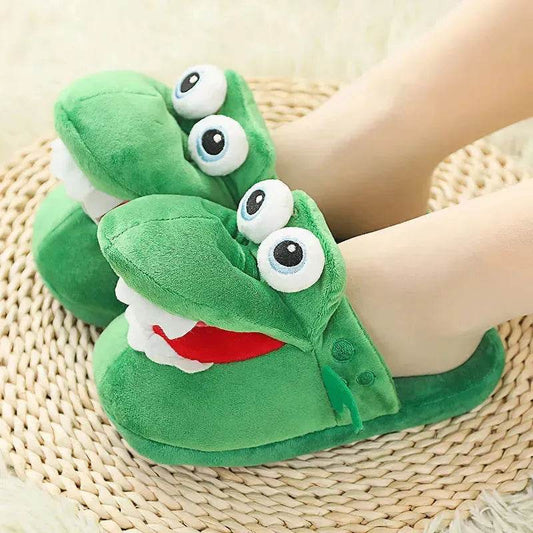 Cotton Slippers Mouth Will Move Plush Cute Funny Indoor Winter Couple Soft Bottom Plush Toys Indoor Slippers