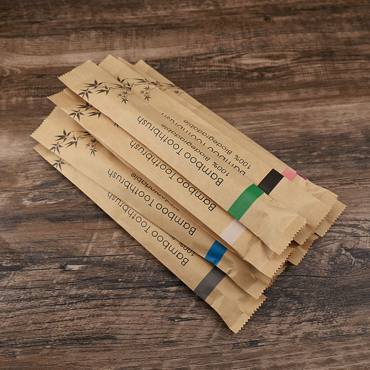 20/40/60pcs Bamboo Toothbrushes Colorful Toothbrush Resuable Portable Adult Wooden Soft Tooth Brush for Home Travel Hote