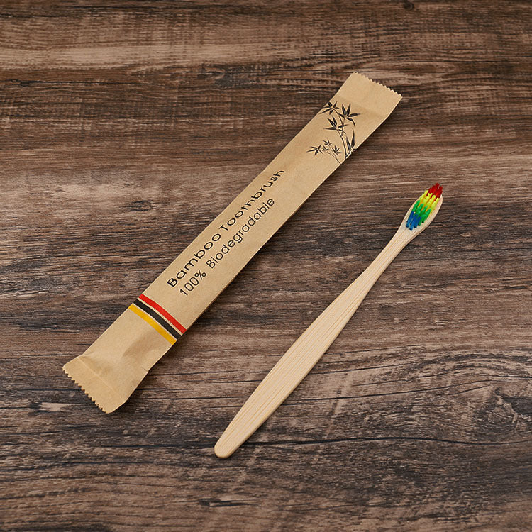 20/40/60pcs Bamboo Toothbrushes Colorful Toothbrush Resuable Portable Adult Wooden Soft Tooth Brush for Home Travel Hote
