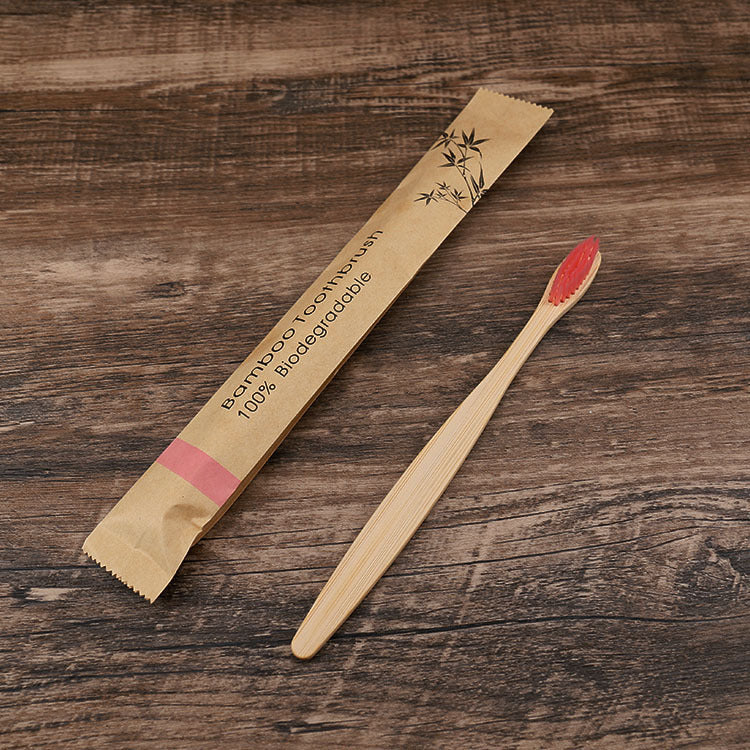 20/40/60pcs Bamboo Toothbrushes Colorful Toothbrush Resuable Portable Adult Wooden Soft Tooth Brush for Home Travel Hote
