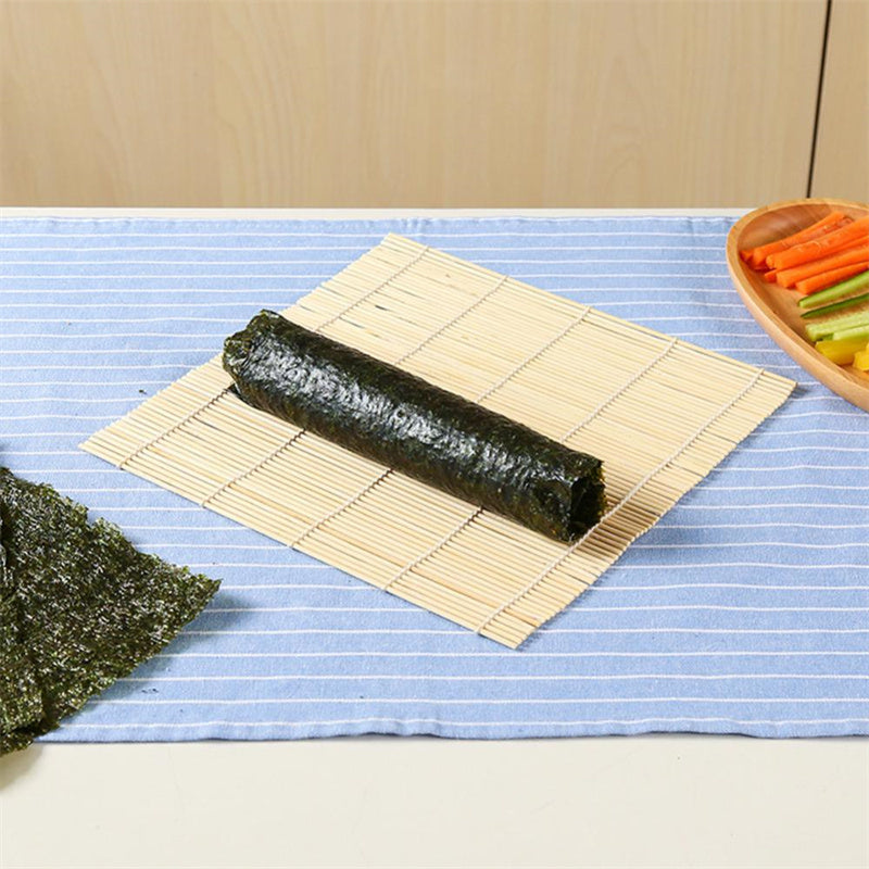 Non-Stick Sushi Rolling Mat and Onigiri Mold - Bamboo DIY Kitchen Gadget for Easy and Reusable Sushi Making