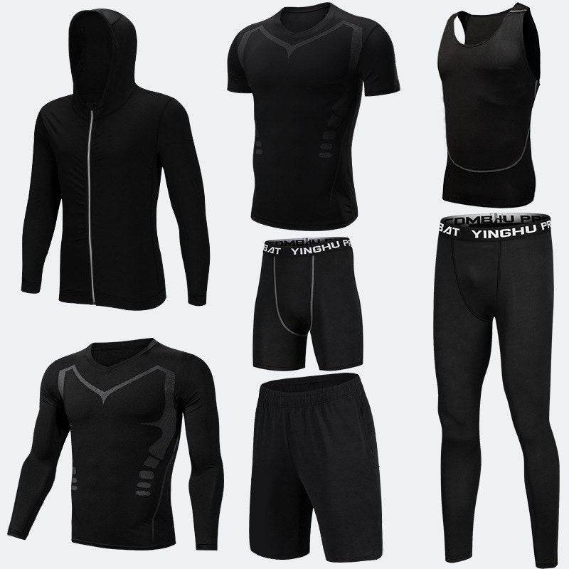 Compression Sport Fitness Workout Gym Outfit 7pcs set for men
