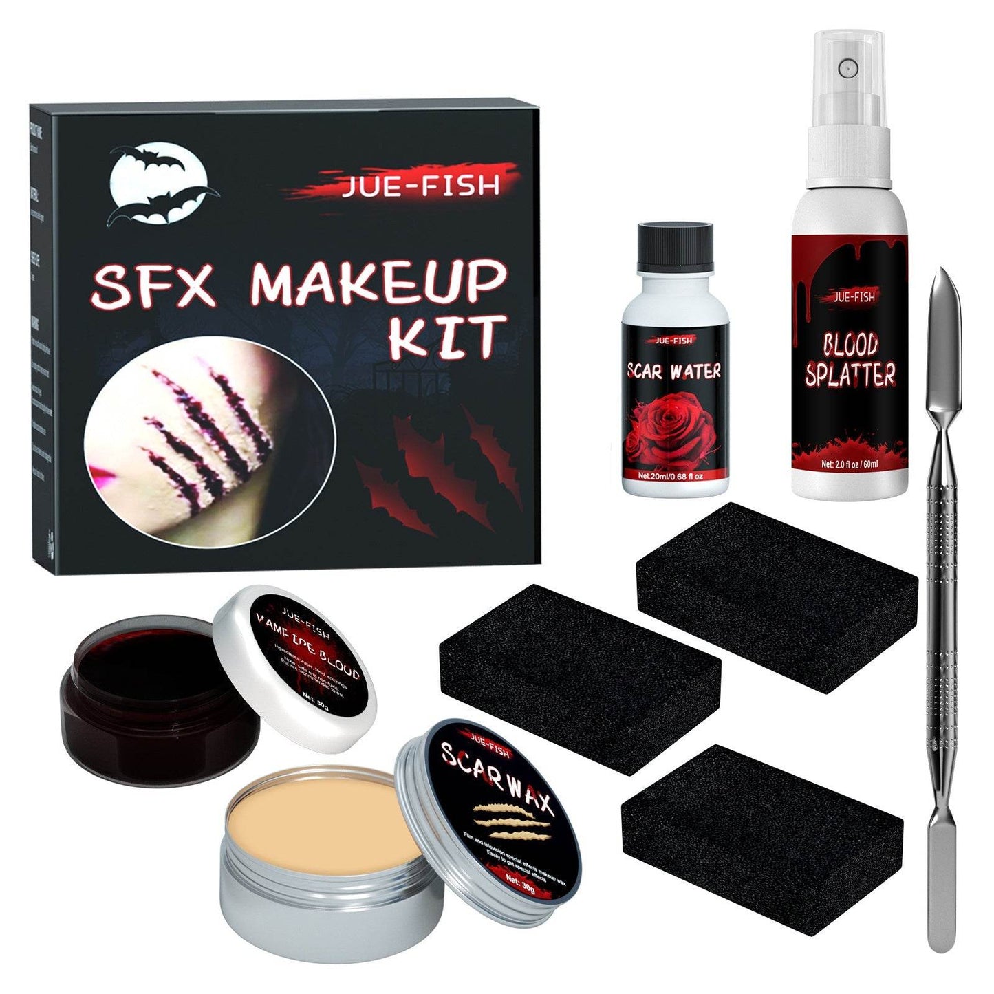 Halloween Makeup Kit, Simulates Plasma Skin Wax-Shaped Scar Water Wound Makeup Halloween Makeup Kit