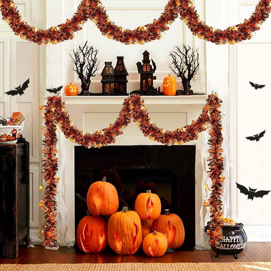 3 Pcs Halloween Decorations, Orange Metallic Tinsel Twist, 19.7 Feet-Cannot Be Listed On Amazon Platform
