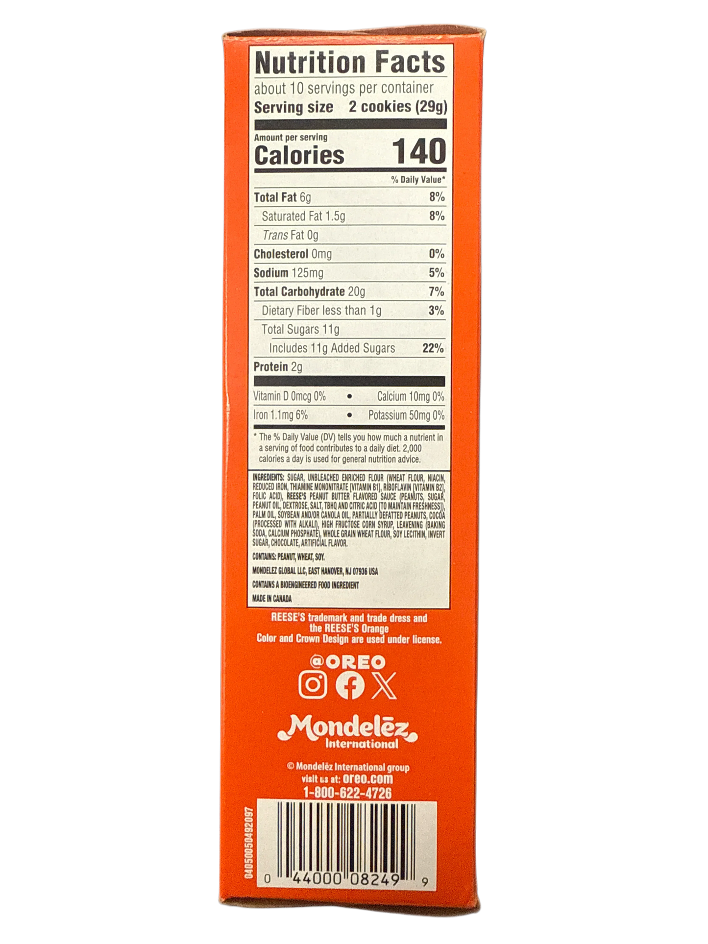 Oreo Family Size Reeses's Peanut Butter Creme With Oreo Cookie Crumbs 306G - U.S Edition