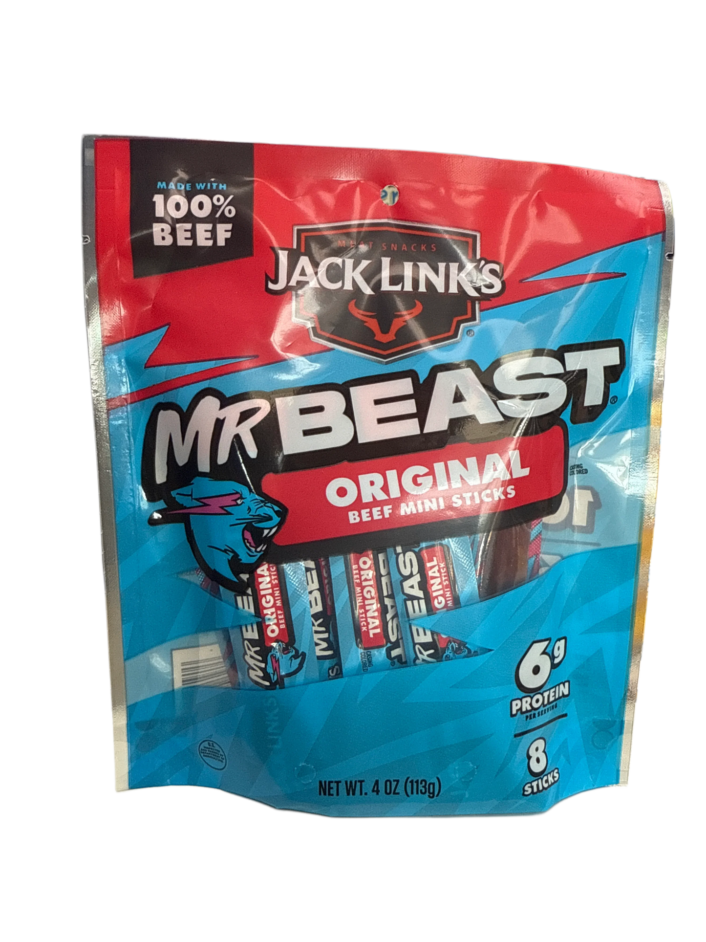Jack Links Mr Beast Original Beef Mini Sticks 113G - U.S Edition