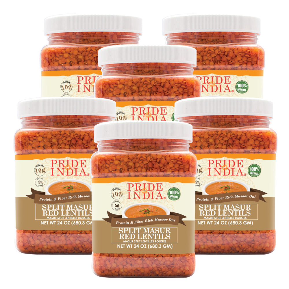Indian Split Masur Red Lentils - Protein & Fiber Rich Masoor Dal Jar-3