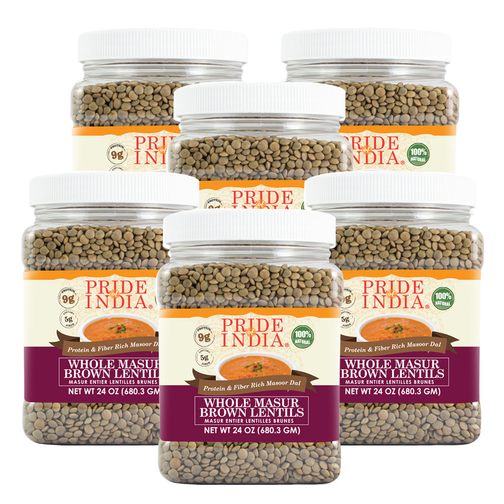 Indian Whole Brown Crimson Lentils - Protein & Fiber Rich Masoor Whole Jar-3