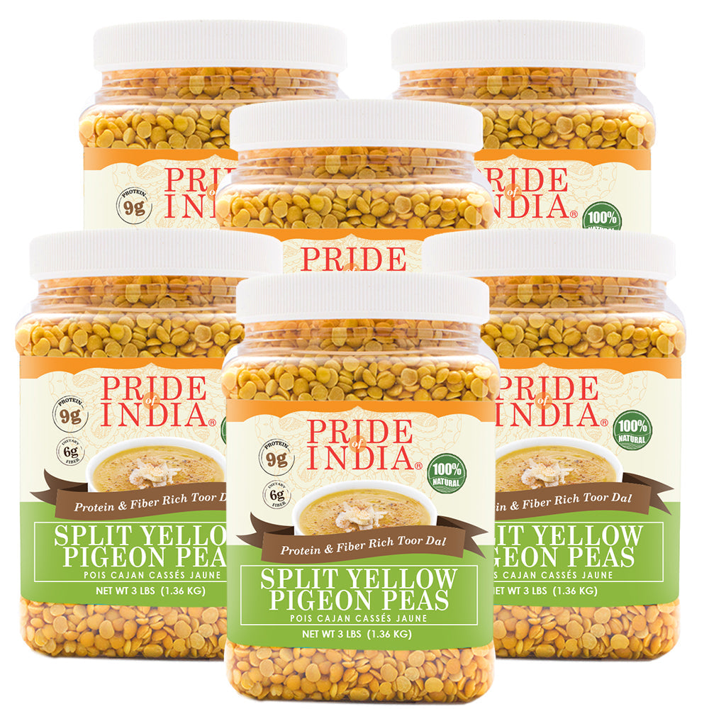 Indian Split Yellow Pigeon Peas - Protein & Fiber Rich Toor Dal Jar-4