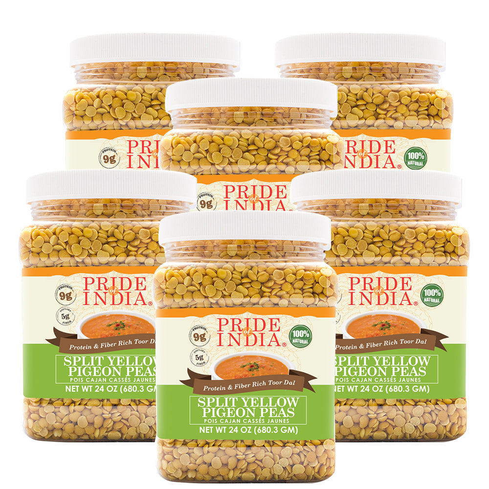 Indian Split Yellow Pigeon Peas - Protein & Fiber Rich Toor Dal Jar-3