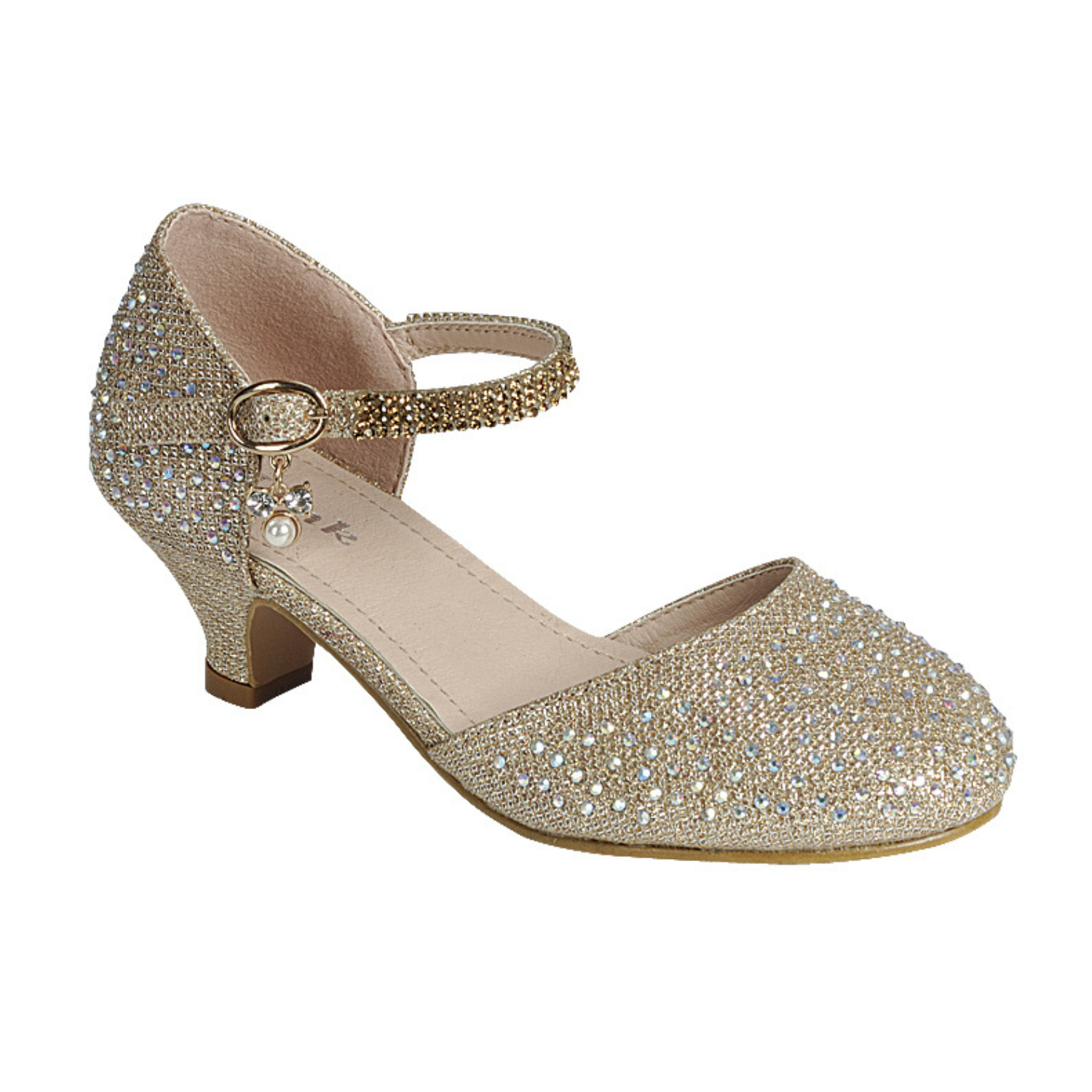 Pearl Pendant Girls Formal Shoes-1
