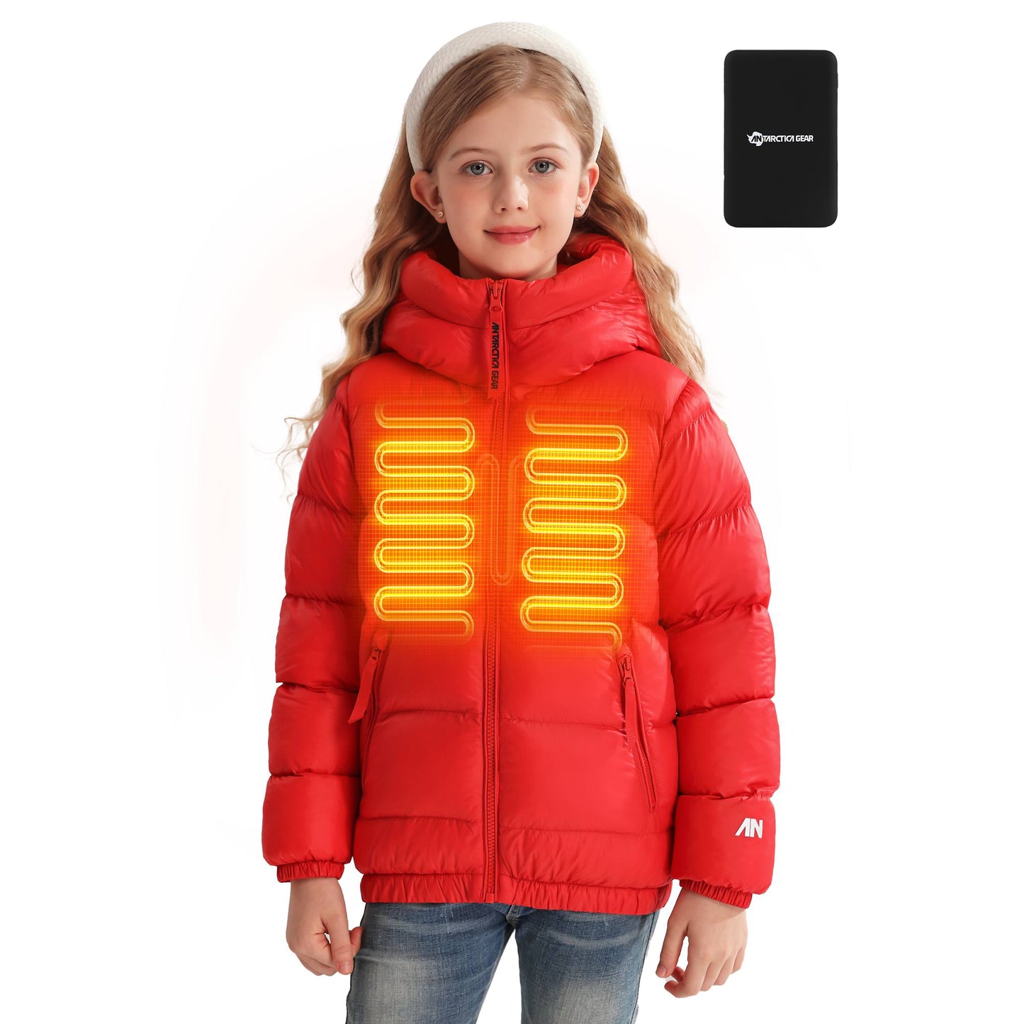 Antarctica Gear Kid Heated Jacket with 12V/5A 10000 mAh Battery Pack Winter Coat for Boys Girls Heated Coat-0