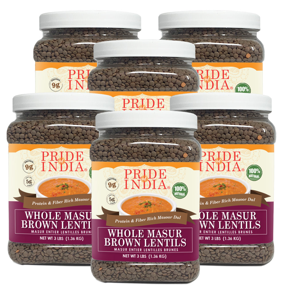 Indian Whole Brown Crimson Lentils - Protein & Fiber Rich Masoor Whole Jar-4