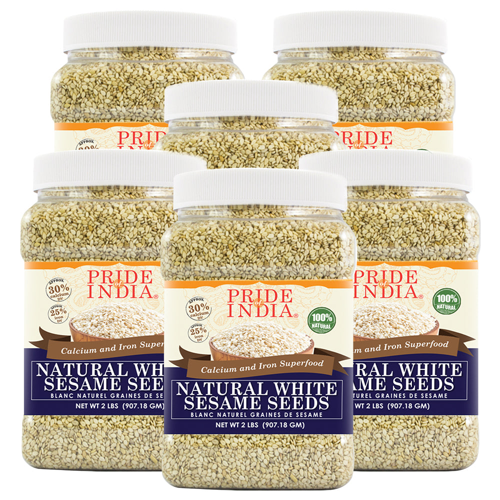 White Sesame Seeds Raw Unhulled - Calcium & Iron Superfood Jar-4