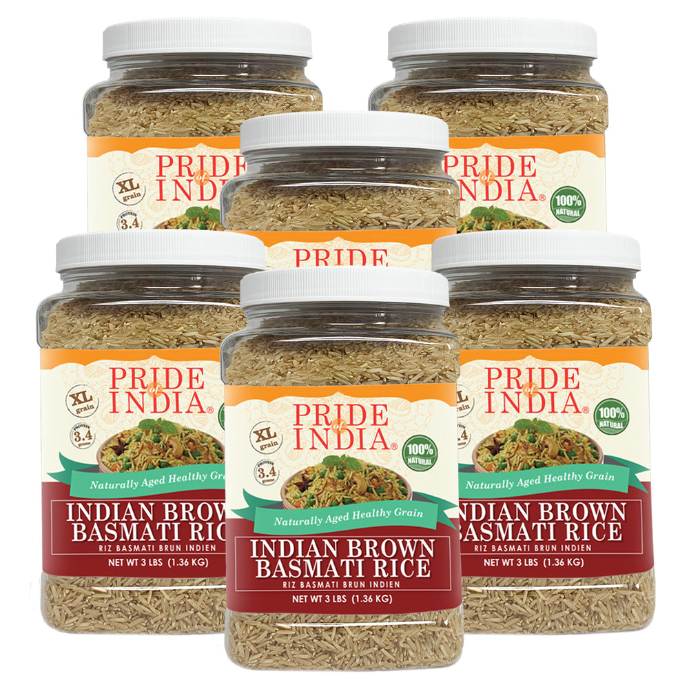 Extra Long Indian Brown Basmati Rice - Naturally Aged Healthy Grain Jar-7