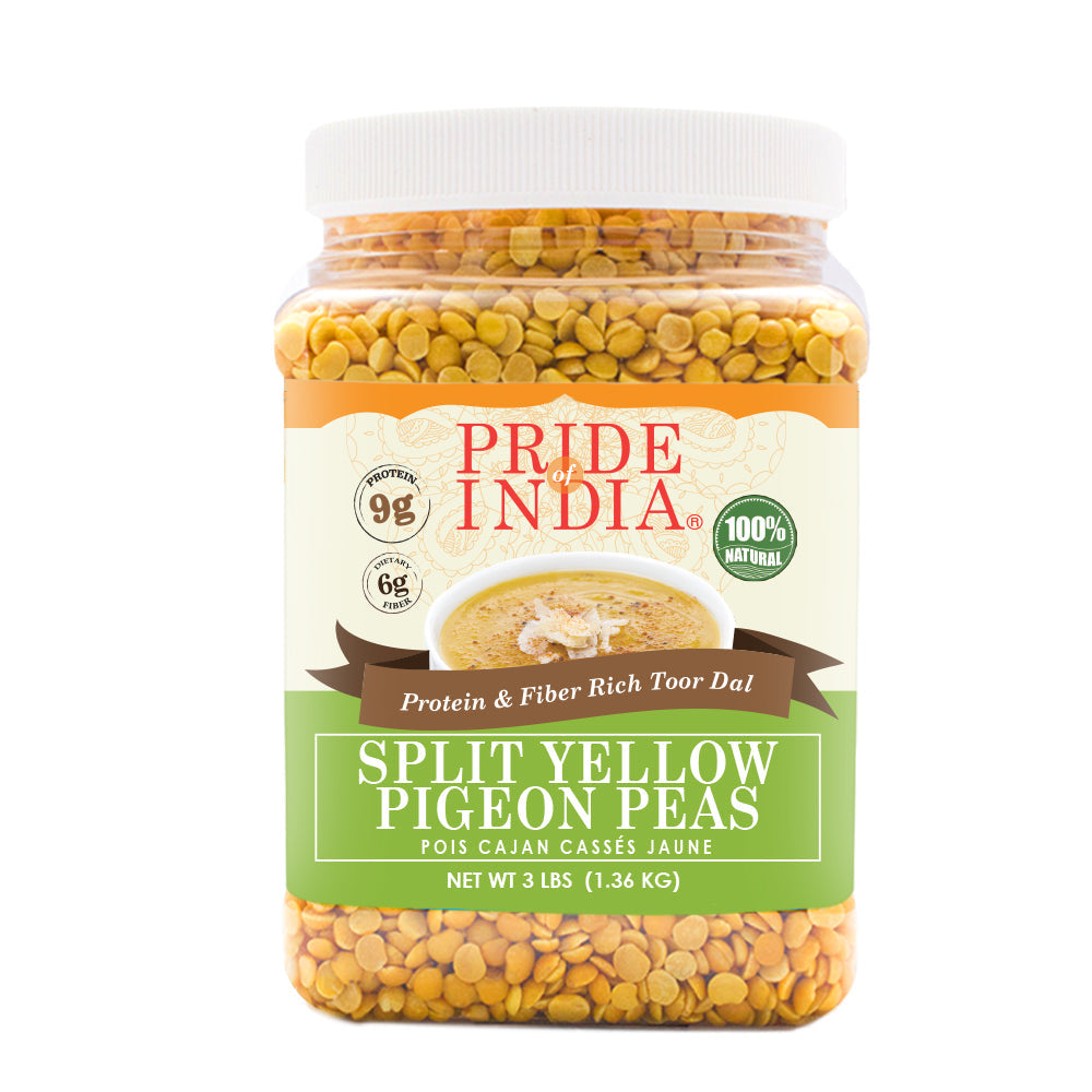 Indian Split Yellow Pigeon Peas - Protein & Fiber Rich Toor Dal Jar-2