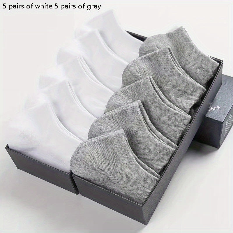 5/10/12 Pairs Comfy Ankle Socks, Solid Color Ankle Sock Pack, Women's Stockings & Hosiery