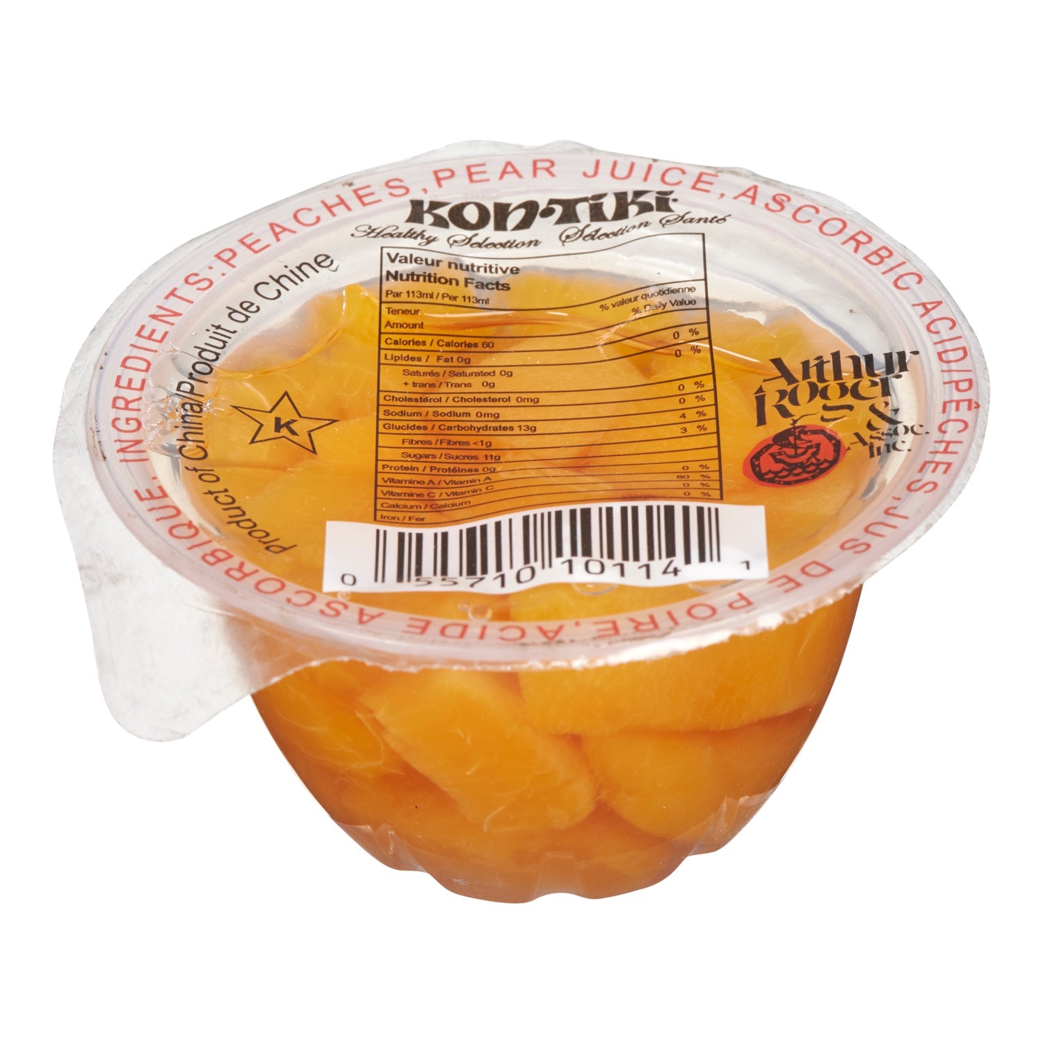 Fruit Cup Peach Diced In Juice - 24 x 113 mL - Kontiki - Restaurant and Foodservice Ingredients - Canadian Distribution-0
