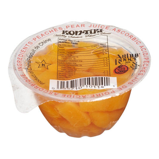 Fruit Cup Peach Diced In Juice - 24 x 113 mL - Kontiki - Restaurant and Foodservice Ingredients - Canadian Distribution-0