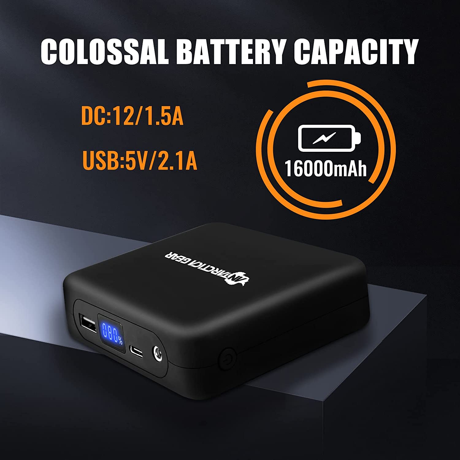 ANTARCTICA GEAR Portable Battery Power Bank 12V 16000mAh for Heated Jackets-1