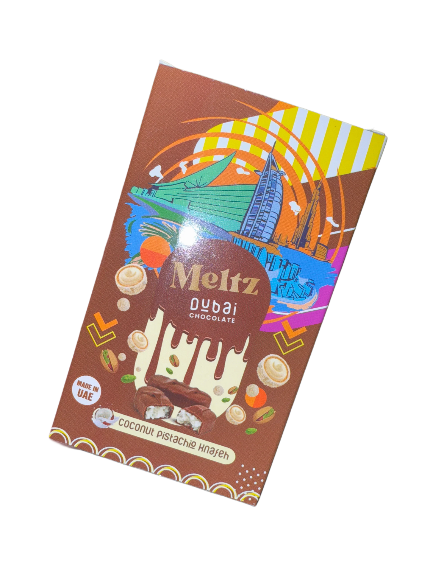Meltz Dubai Chocolate Coconut Pistachio Knafeh Flavour 75G - Dubai Edition